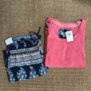 Lucky Brand Pajamas Paisley Floral Print Small - top and bottom!